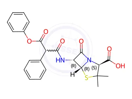 Chemical structure of CARBENICILLIN PHENYL SODIUM