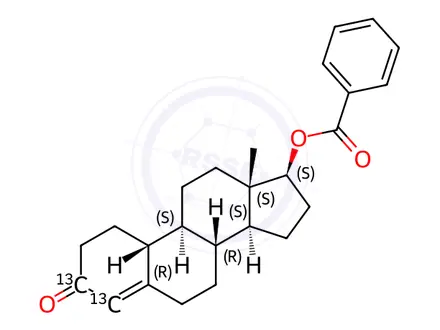 Chemical structure of Nandrolone-13C2 Benzoate