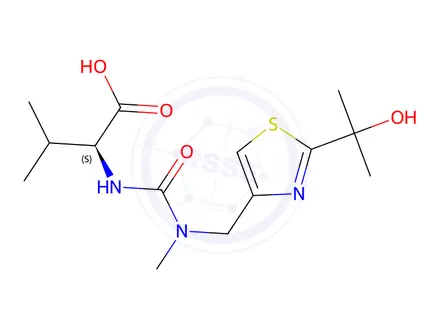 Chemical structure of L-Valine, N-[[[[2-(1-hydroxy-1-methylethyl)-4-thiazolyl]methyl]methylamino]carbonyl]-