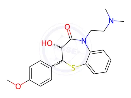 Chemical structure of (2R,3S)-5-(2-DIMETHYLAMINO-ETHYL)-3-HYDROXY-2-(4-METHOXY-PHENYL)-2,3-DIHYDRO-5H-BENZO[B][1,4]THIAZEPIN-4-ONE
