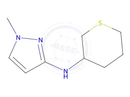 Chemical structure of 1-Methyl-N-(tetrahydro-2H-thiopyran-3-yl)-1H-pyrazol-3-amine