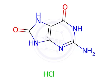 Chemical structure of 2-Amino-6,8-dihydroxypurine Hydrochloride