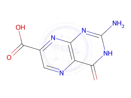 Chemical structure of 2-Amino-4-oxo-3,4-dihydropteridine-7-carboxylic acid