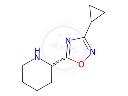 Chemical structure of 2-(3-Cyclopropyl-1,2,4-oxadiazol-5-yl)piperidine