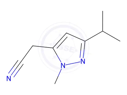 Chemical structure of 2-(3-Isopropyl-1-methyl-1H-pyrazol-5-yl)acetonitrile