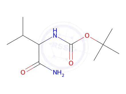 Chemical structure of tert-Butyl (1-Amino-3-methyl-1-oxobutan-2-yl)carbamate