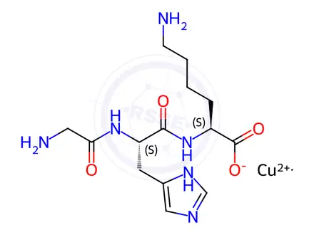 Chemical structure of [N2-(N-Glycyl-L-histidyl)-L-lysinato(2-)]copper