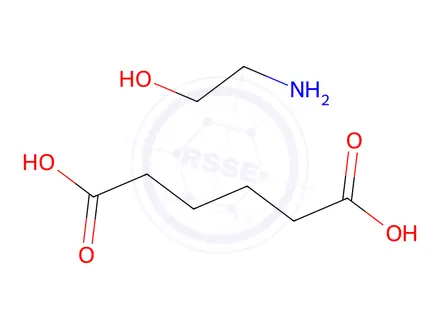 Chemical structure of adipic acid, compound with 2-aminoethanol
