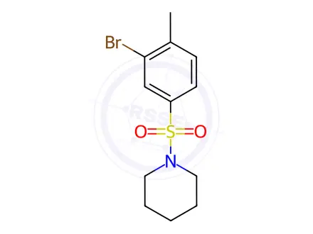 Chemical structure of 1-(3-Bromo-4-methylphenylsulfonyl)piperidine