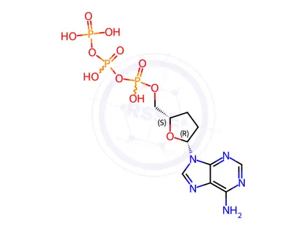 Chemical structure of 2',3'-Dideoxyadenosine 5'-Triphosphate
