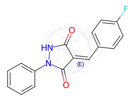 Chemical structure of 4-(4-Fluorobenzylidene)-1-phenylpyrazolidine-3,5-dione