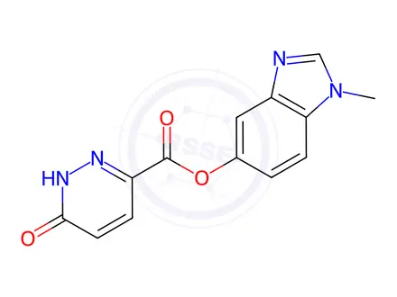 Chemical structure of 1-Methyl-1H-benzo[d]imidazol-5-yl 6-oxo-1,6-dihydropyridazine-3-carboxylate