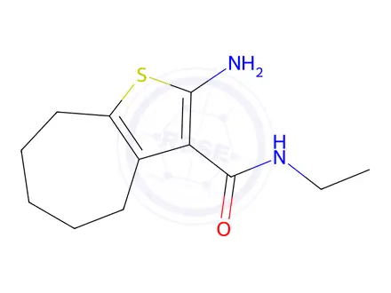 Chemical structure of 2-Amino-N-ethyl-5,6,7,8-tetrahydro-4H-cyclohepta[b]thiophene-3-carboxamide
