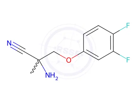Chemical structure of 2-Amino-3-(3,4-difluorophenoxy)-2-methylpropanenitrile