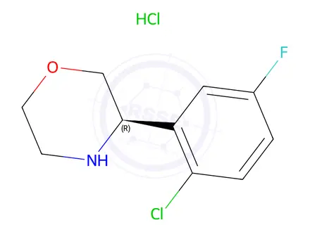 Chemical structure of (R)-3-(2-chloro-5-fluorophenyl)morpholine hydrochloride