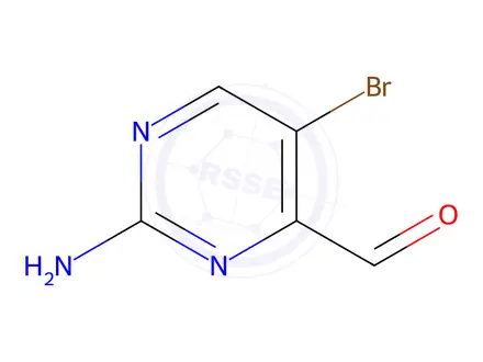 Chemical structure of 2-Amino-5-bromopyrimidine-4-carbaldehyde