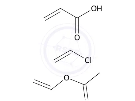 Chemical structure of 2-Propenoic acid, polymer with chloroethene and ethenyl acetate