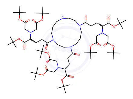 Chemical structure of (α1S,α4S,α8S)-α,α’,α’’-Tris[bis[2-(1,1-dimethylethoxy)-2-oxoethyl]amino]-δ,δ’,δ’’-trioxo-1,4,8,11-tetraazacyclotetradecane-1,4,8-tripentanoic Acid 1,4,8-Tris(1,1-dimethylethyl) Ester