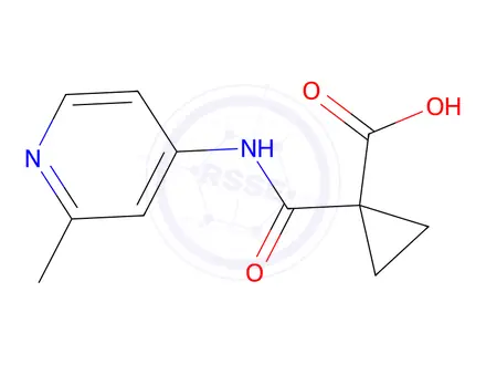 Chemical structure of 1-[(2-methylpyridin-4-yl)carbamoyl]cyclopropane-1-carboxylic Acid