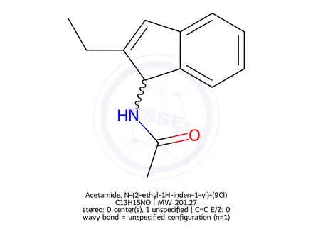 Chemical structure of Acetamide, N-(2-ethyl-1H-inden-1-yl)-(9CI)