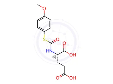 Chemical structure of N-[[(4-Methoxyphenyl)thio]carbonyl]-L-glutamic acid