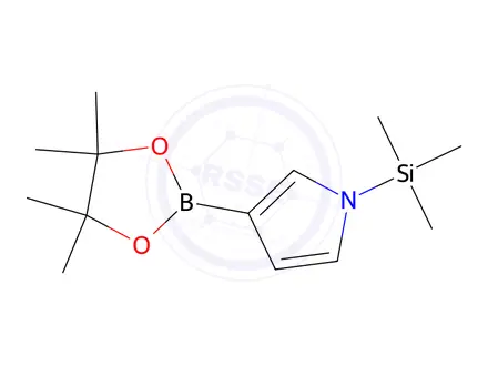 Chemical structure of 3-(4,4,5,5-Tetramethyl-1,3,2-dioxaborolan-2-yl)-1-(trimethylsilyl)-1H-pyrrole
