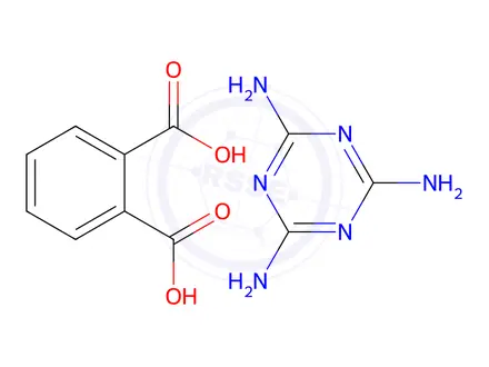 Chemical structure of phthalic acid, compound with 1,3,5-triazine-2,4,6-triamine