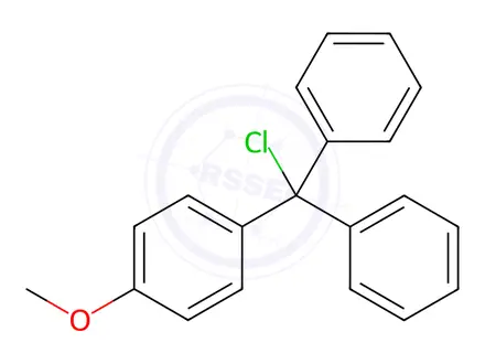 Chemical structure of 4-Monomethoxytrityl chloride