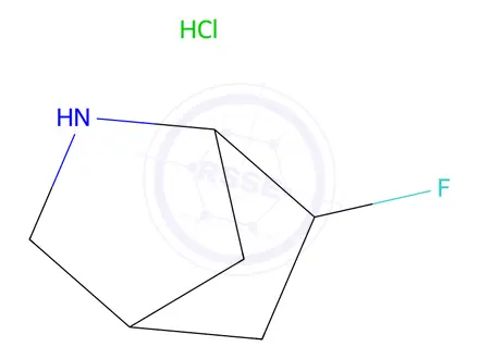 Chemical structure of 6-fluoro-2-azabicyclo[2.2.1]heptane hydrochloride