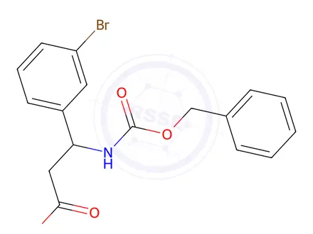 Chemical structure of 3-(((Benzyloxy)carbonyl)amino)-3-(3-bromophenyl)propanoic acid