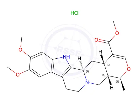 Chemical structure of methyl (3beta,19alpha,20alpha)-16,17-didehydro-10,11-dimethoxy-19-methyloxayohimban-16-carboxylate hydrochloride