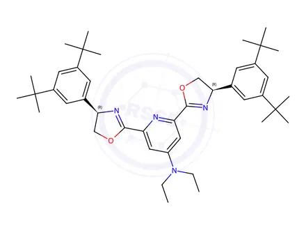 Chemical structure of 2,6-Bis((R)-4-(3,5-di-tert-butylphenyl)-4,5-dihydrooxazol-2-yl)-N,N-diethylpyridin-4-amine