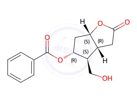 Chemical structure of (-) Corey lactone benzoate