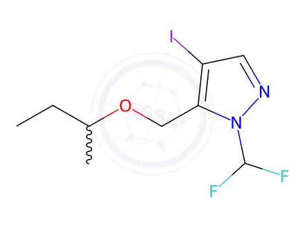 Chemical structure of 5-(sec-butoxymethyl)-1-(difluoromethyl)-4-iodo-1H-pyrazole