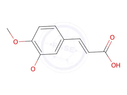 Chemical structure of (2E)-3-(3-ethoxy-4-methoxyphenyl)acrylic acid