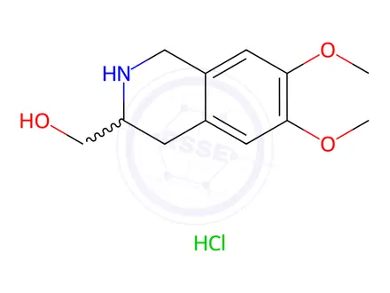 Chemical structure of (6,7-Dimethoxy-1,2,3,4-tetrahydroisoquinolin-3-yl)methanol hydrochloride