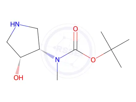 Chemical structure of Tert-butyl ((3S,4R)-4-hydroxypyrrolidin-3-yl)(methyl)carbamate