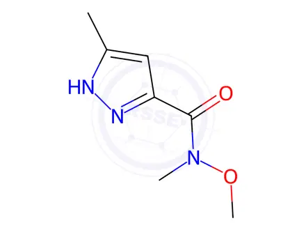 Chemical structure of N-methoxy-N,3-dimethyl-1H-pyrazole-5-carboxamide