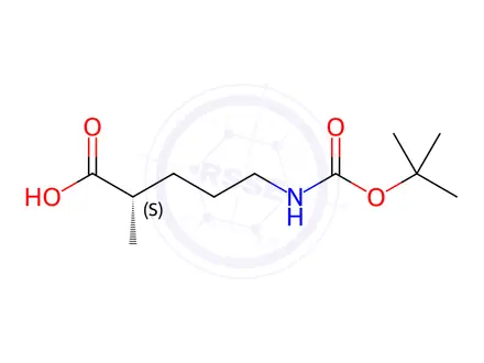 Chemical structure of (S)-5-((tert-Butoxycarbonyl)amino)-2-methylpentanoic acid