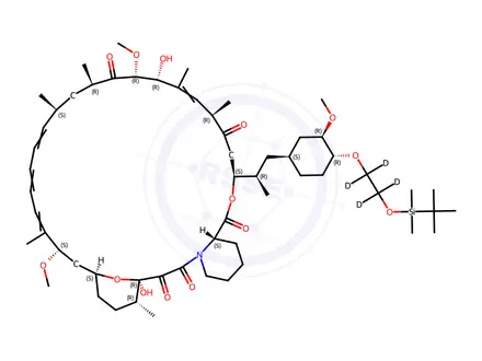 Chemical structure of 42-O-tert-Butyldimethylsilyloxyethyl-d4 Rapamycin