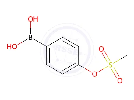 Chemical structure of 4-(Methylsulfonyloxy)phenylboronic Acid