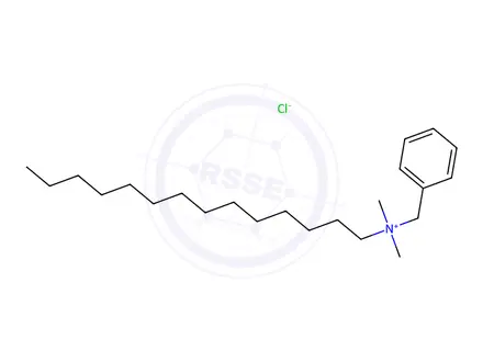 Chemical structure of Benzalkonium chloride (benzyl-C12-C16-alkyldimethylammonium, chlorides)