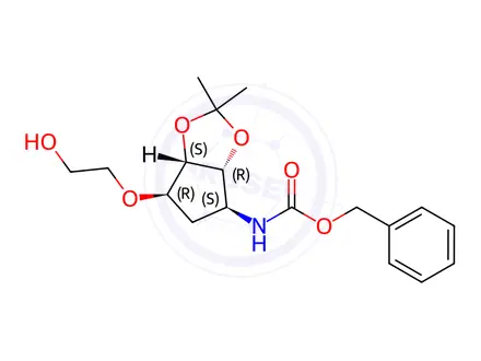 Chemical structure of benzyl ((3aR,4S,6R,6aS)-6-(2-hydroxyethoxy)-2,2-diMethyltetrahydro-3aH-cyclopenta[d][1,3]dioxol-4-yl)carbaMate