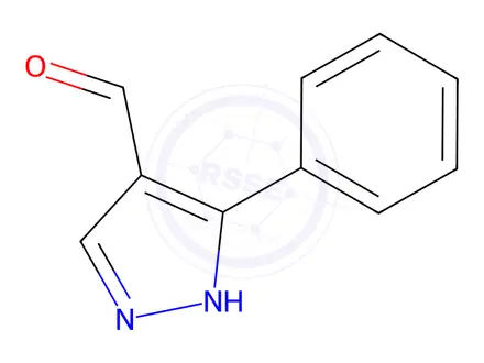 Chemical structure of 3-Phenyl-1H-pyrazole-4-carbaldehyde