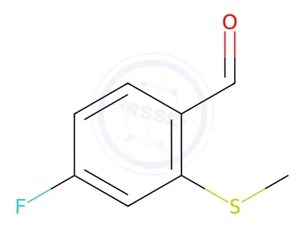 Chemical structure of Benzaldehyde, 4-fluoro-2-(methylthio)-