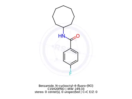 Chemical structure of Benzamide, N-cyclooctyl-4-fluoro-(9CI)