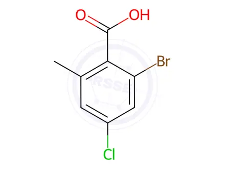 Chemical structure of 2-Bromo-4-chloro-6-methylbenzoic acid