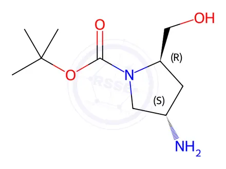 Chemical structure of (2R,4S)-1-BOC-2-HYDROXYMETHYL-4-AMINO PYRROLIDINE-HCL
