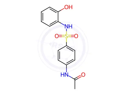 Chemical structure of N-(4-(N-(2-hydroxyphenyl)sulfamoyl)phenyl)acetamide