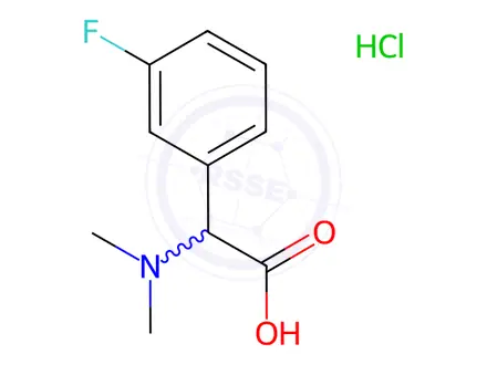 Chemical structure of (Dimethylamino)(3-fluorophenyl)acetic Acid Hydrochloride